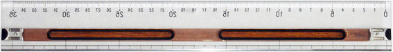 ユニバーサル定規３５ｃｍ（Tapiro 2 Wood）,UniversalRuler,ブラウン・裏面,カルトナージュ,カルトン,ずれないカッティング定規,滑らないカッティング定規・Non-slip cutting ruler